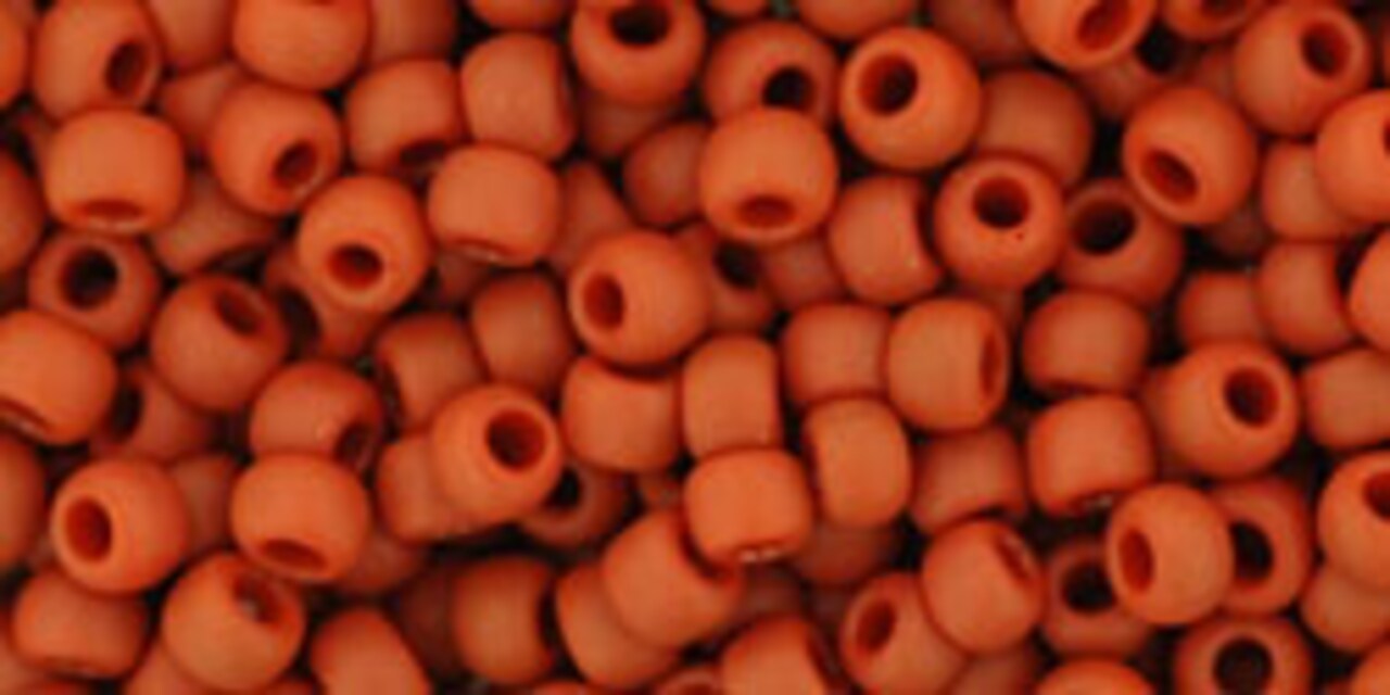 Toho 8/0 Round Japanese Seed Bead, TR8-46LF, Opaque Frost Terra Cotta, 17 grams